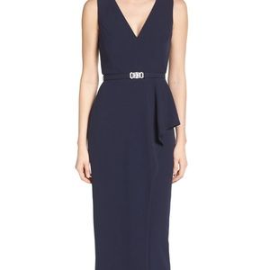 Vince Camuto Navy Blue Floor Length Evening Gown